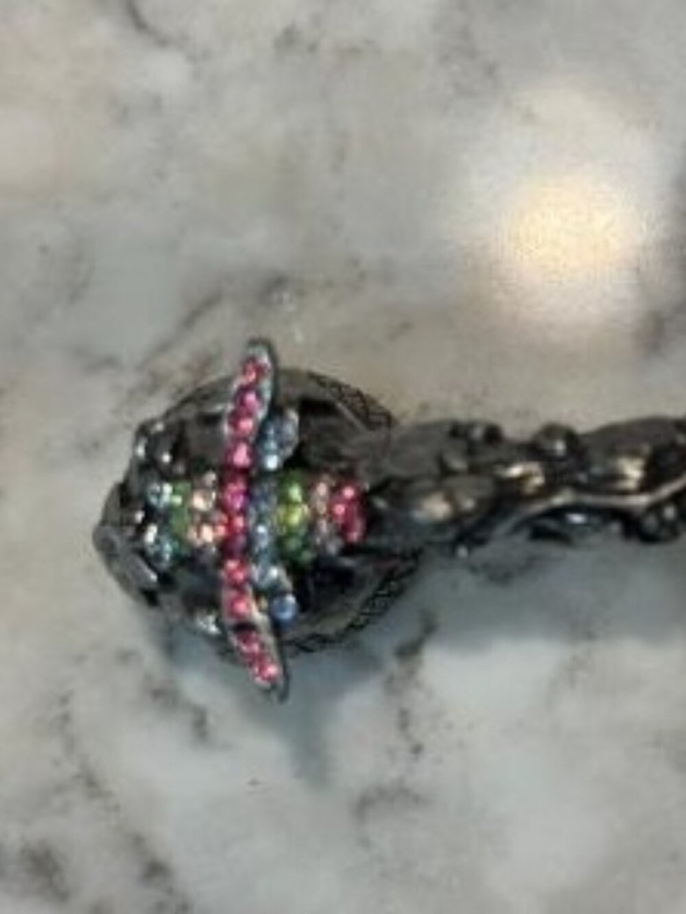 Vintage Mary DeMarco Pewter Candle Snuffer with Jeweled Bumble Bee